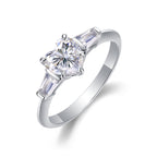 Large Diamond Ring Luxury Fashion Set Moissanite Silver Ring