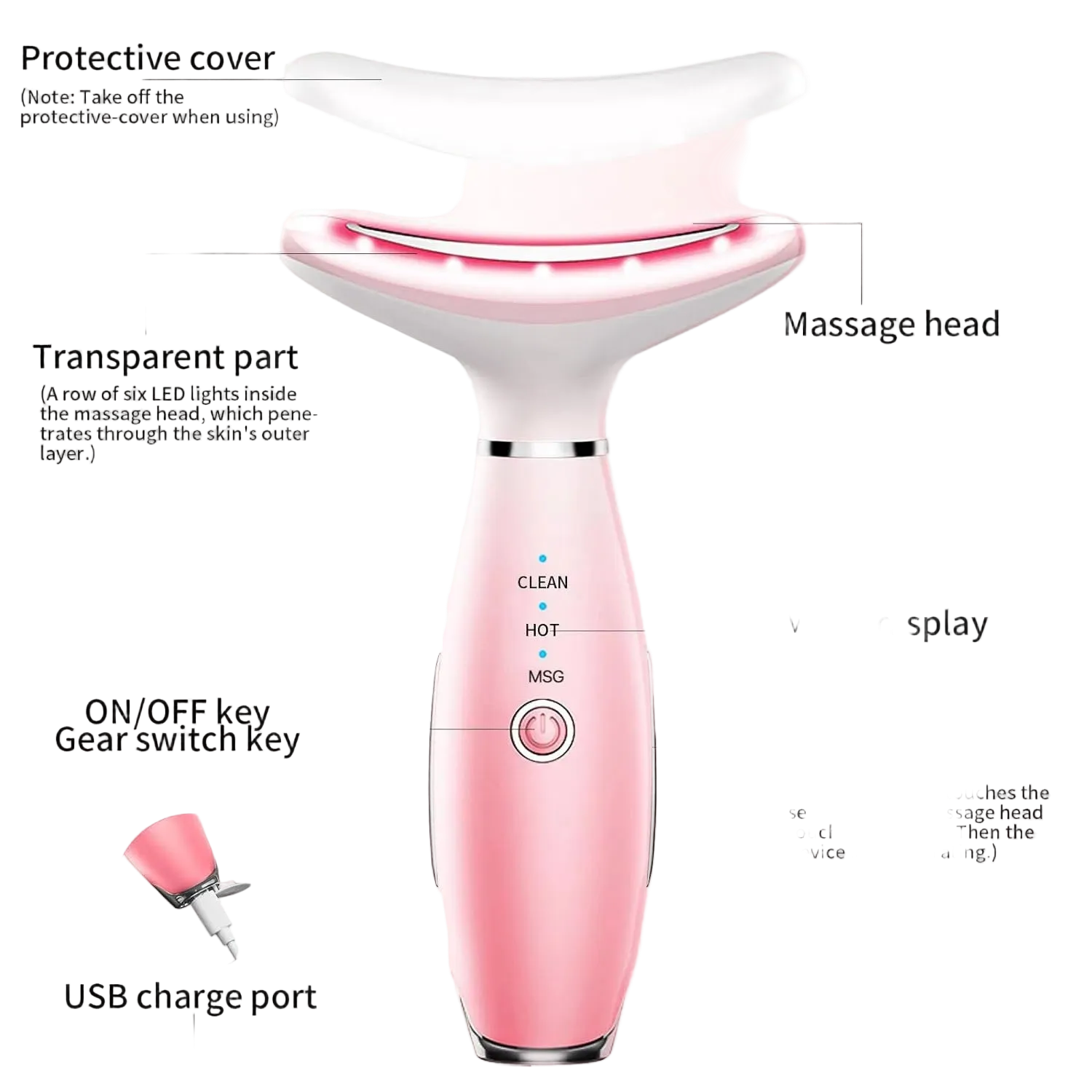 Neck Face Massager, Skin Care Face Massage Tool, 3-in-1 Facial Massager, Face Sculpting Tool With Thermals, Vibration