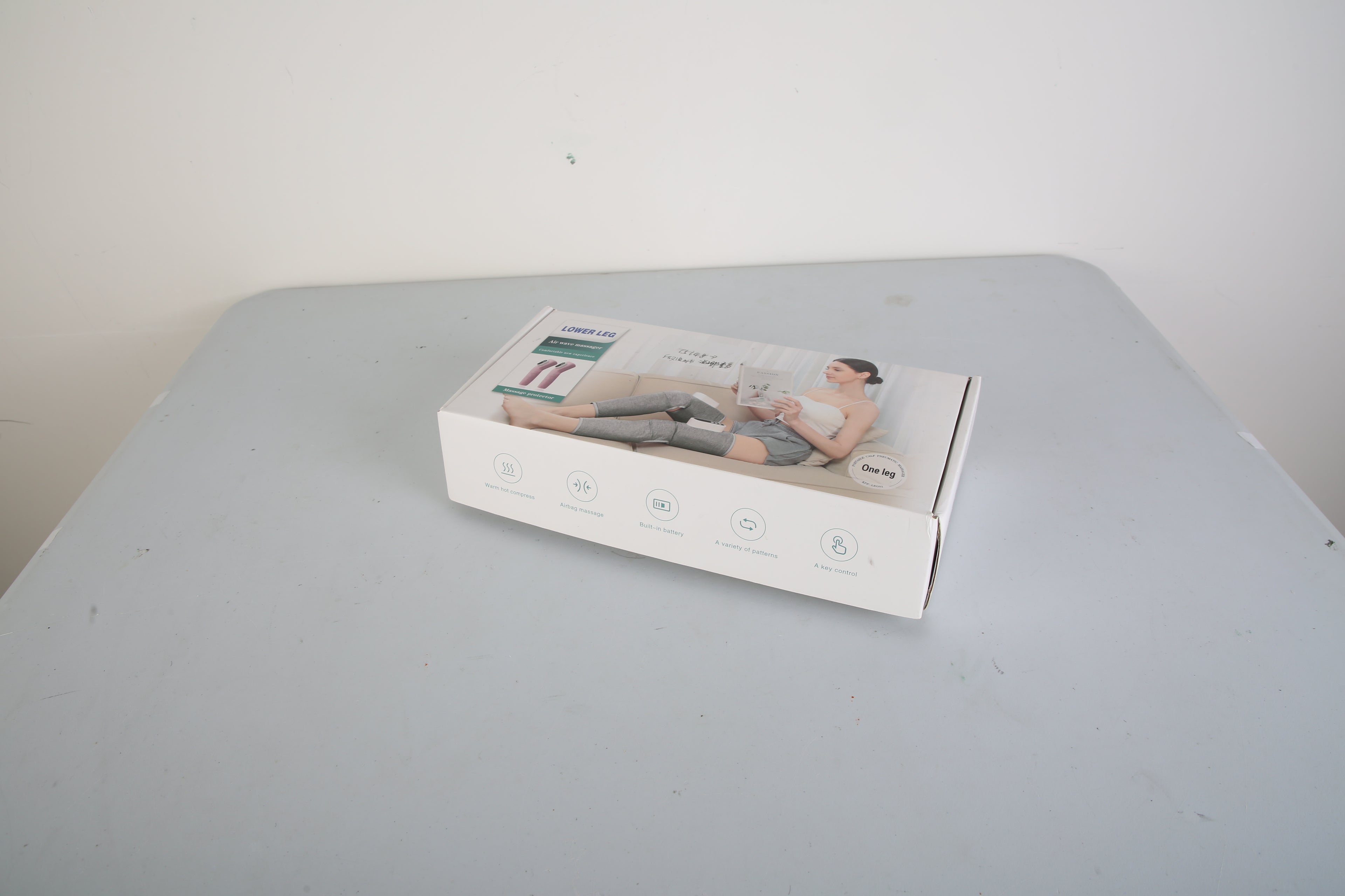 1Pc Cordless Leg Massager Air Compression Massager With Heat Thigh Knee Calf Massager With 3 Modes Adjustable Wrap For Pain Relief