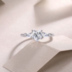 Large Diamond Ring Luxury Fashion Set Moissanite Silver Ring