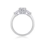 Large Diamond Ring Luxury Fashion Set Moissanite Silver Ring
