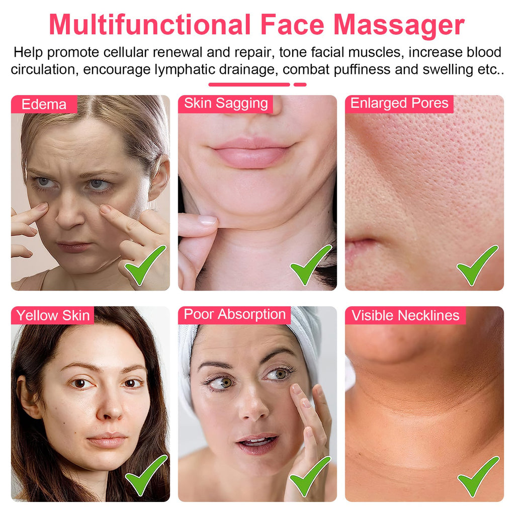 1Pc Micro-current Face Massager Rechargeable Face Neck Roller Intelligent Facial Massager With 5 Gears For Skin Tightening Skin Lifting Wrinkle Reducing